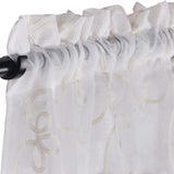 Traditional Embroidered Scroll Sheer Grommet Curtain Panel Set - Sheer Curtains by Superior Brand
