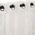 Traditional Embroidered Scroll Sheer Grommet Curtain Panel Set - Sheer Curtains by Superior Brand