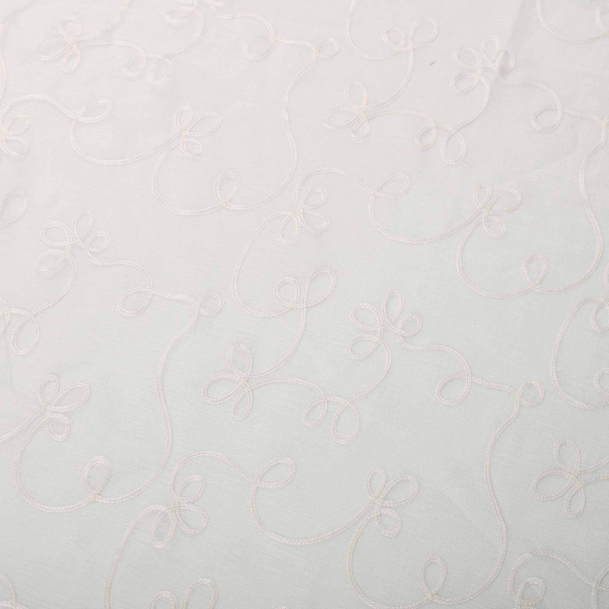 Traditional Embroidered Scroll Sheer Grommet Curtain Panel Set - Sheer Curtains by Superior Brand