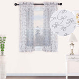 Traditional Embroidered Scroll Sheer Grommet Curtain Panel Set - Sheer Curtains by Superior Brand