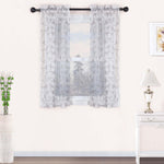 Traditional Embroidered Scroll Sheer Grommet Curtain Panel Set - Sheer Curtains by Superior Brand