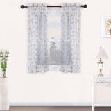 Traditional Embroidered Scroll Sheer Grommet Curtain Panel Set - Sheer Curtains by Superior Brand