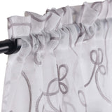 Traditional Embroidered Scroll Sheer Grommet Curtain Panel Set - Sheer Curtains by Superior Brand