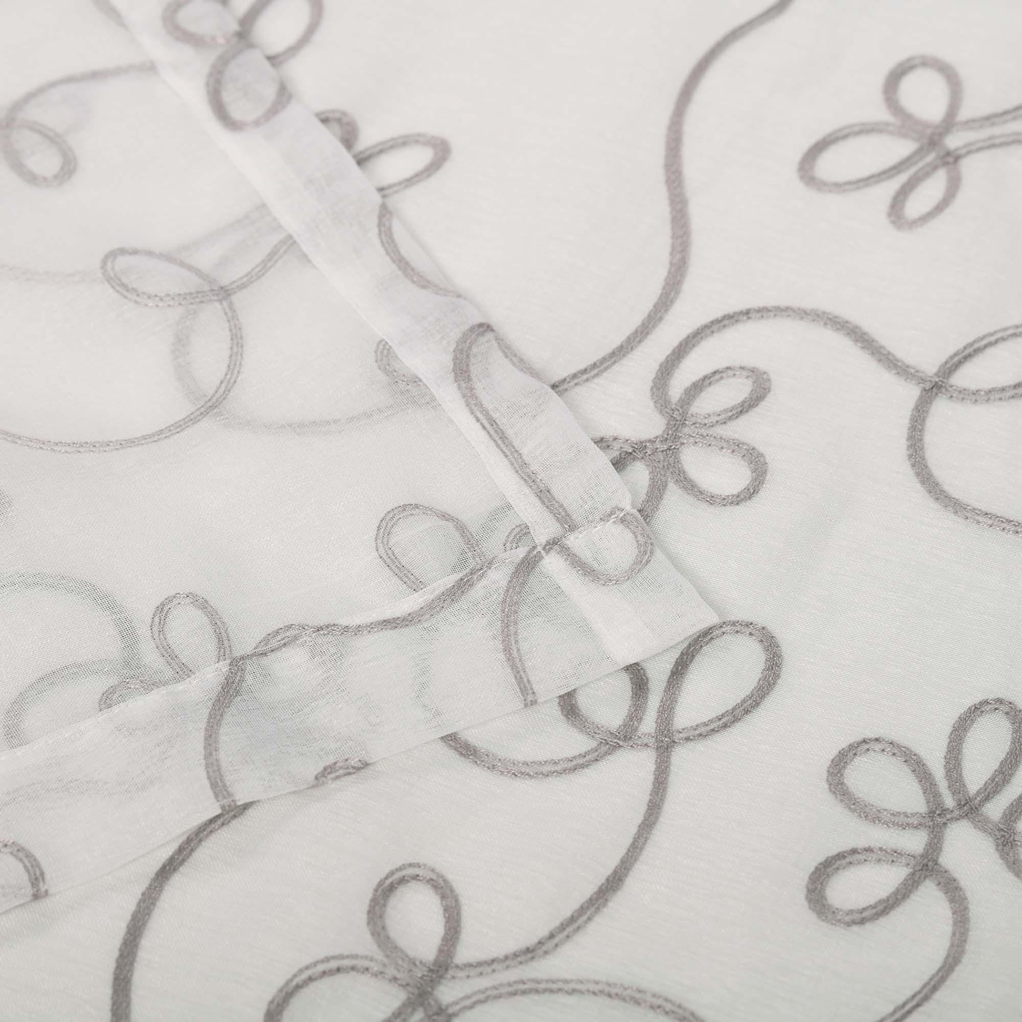 Traditional Embroidered Scroll Sheer Grommet Curtain Panel Set - Sheer Curtains by Superior Brand