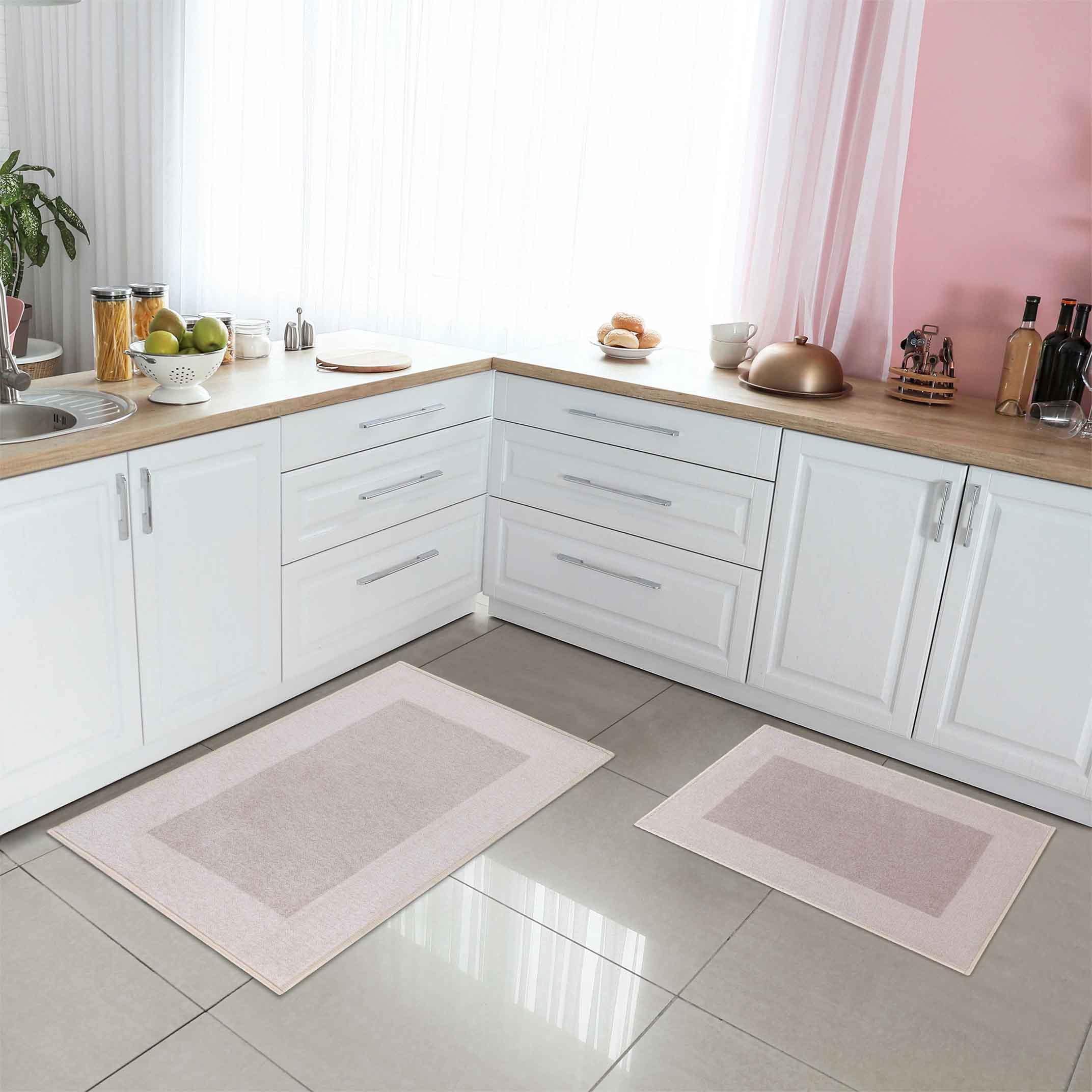 Troy Solid Non-Slip Machine Washable Bath Rug Set - Bath Mats by Superior Brand