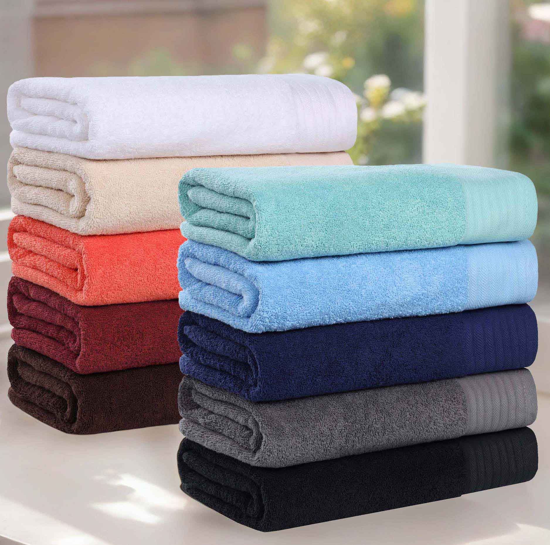 Turkish Cotton Plush Towel Set 6 Piece - Herringbone - Towel Set by Superior Brand