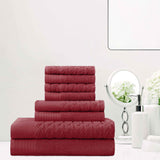 Turkish Cotton Jacquard Herringbone and Solid 8 Piece Towel Set - Towel Set by Superior Brand