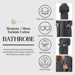 Turkish Cotton Terry Kimono Embroidered Super-Soft Unisex Bathrobe - Bath Robe by Superior Brand