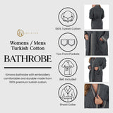 Turkish Cotton Terry Kimono Embroidered Super-Soft Unisex Bathrobe - Bath Robe by Superior Brand