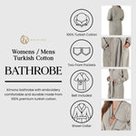 Turkish Cotton Terry Kimono Embroidered Super-Soft Unisex Bathrobe - Bath Robe by Superior Brand