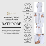 Turkish Cotton Terry Kimono Embroidered Super-Soft Unisex Bathrobe - Bath Robe by Superior Brand