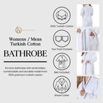 Turkish Cotton Terry Kimono Embroidered Super-Soft Unisex Bathrobe - Bath Robe by Superior Brand