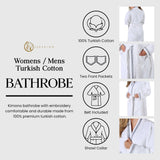 Turkish Cotton Terry Kimono Embroidered Super-Soft Unisex Bathrobe - Bath Robe by Superior Brand