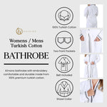 Turkish Cotton Terry Kimono Embroidered Super-Soft Unisex Bathrobe - Bath Robe by Superior Brand