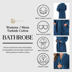 Turkish Cotton Terry Kimono Embroidered Super-Soft Unisex Bathrobe - Bath Robe by Superior Brand