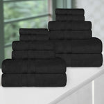 Ultra-Soft Cotton Absorbent Quick-Drying 12 Piece Assorted Towel Set - Towel Set by Superior Brand