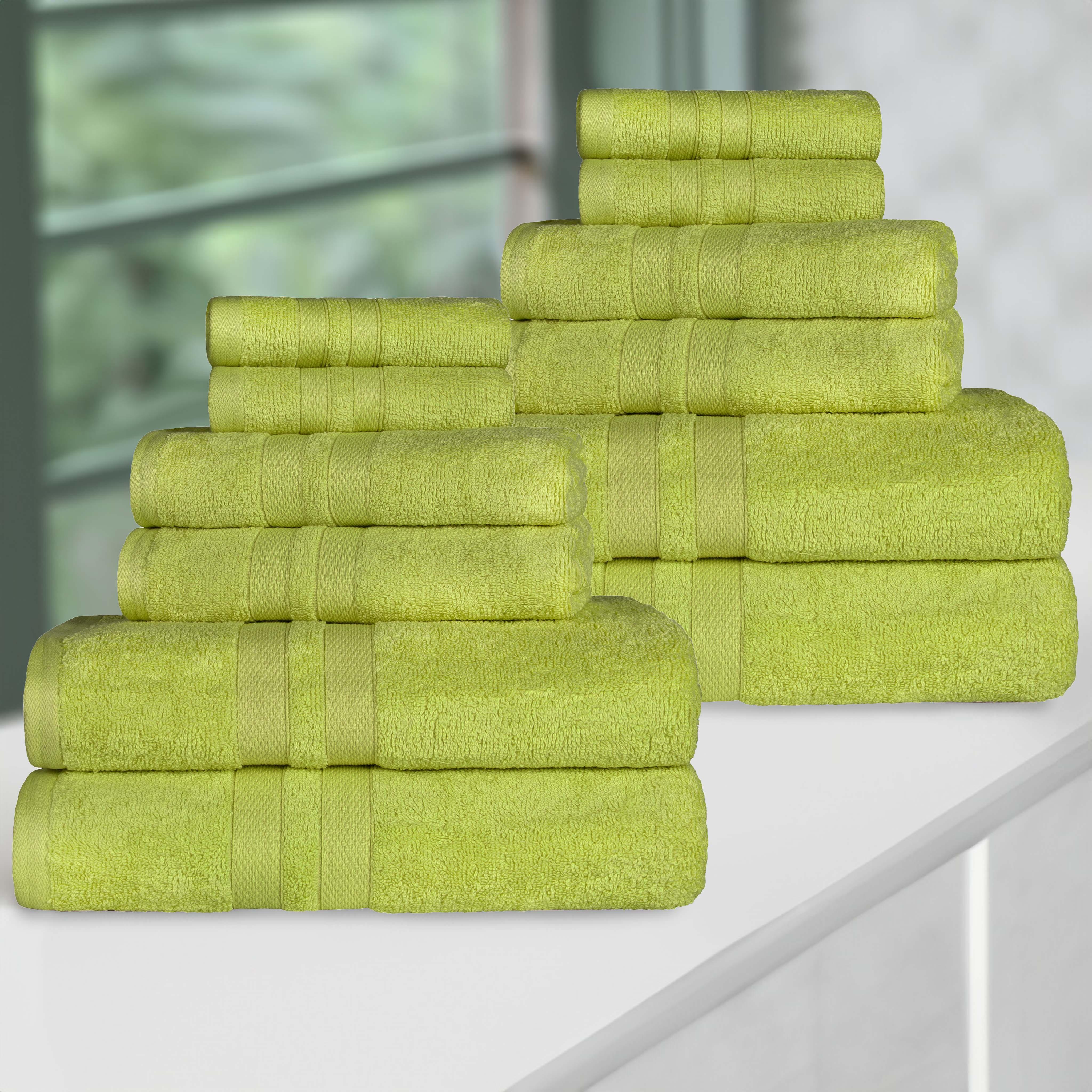 Ultra-Soft Cotton Absorbent Quick-Drying 12 Piece Assorted Towel Set - Towel Set by Superior Brand