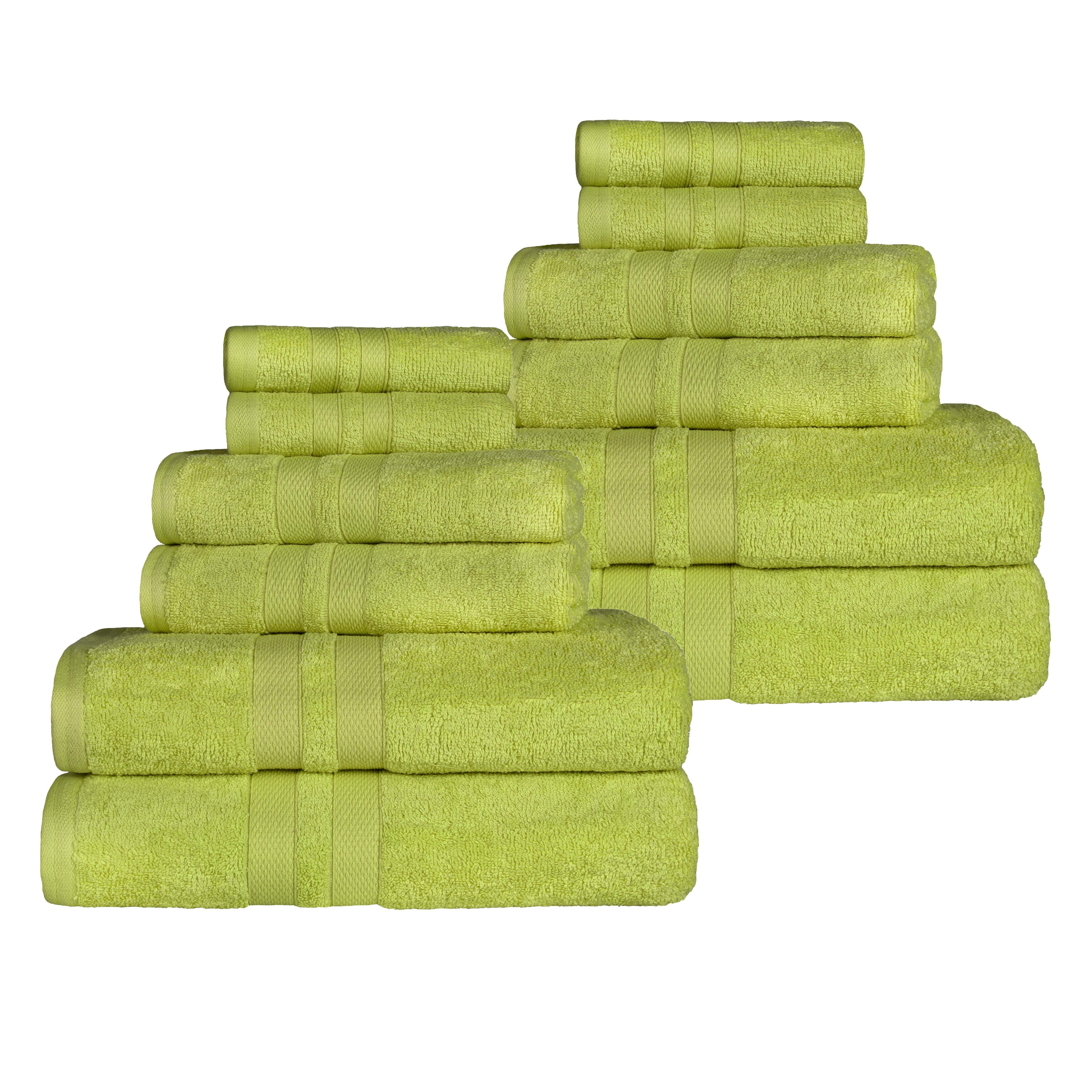Ultra-Soft Cotton Absorbent Quick-Drying 12 Piece Assorted Towel Set - Towel Set by Superior Brand