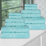 Ultra-Soft Cotton Absorbent Quick-Drying 12 Piece Assorted Towel Set - Towel Set by Superior Brand
