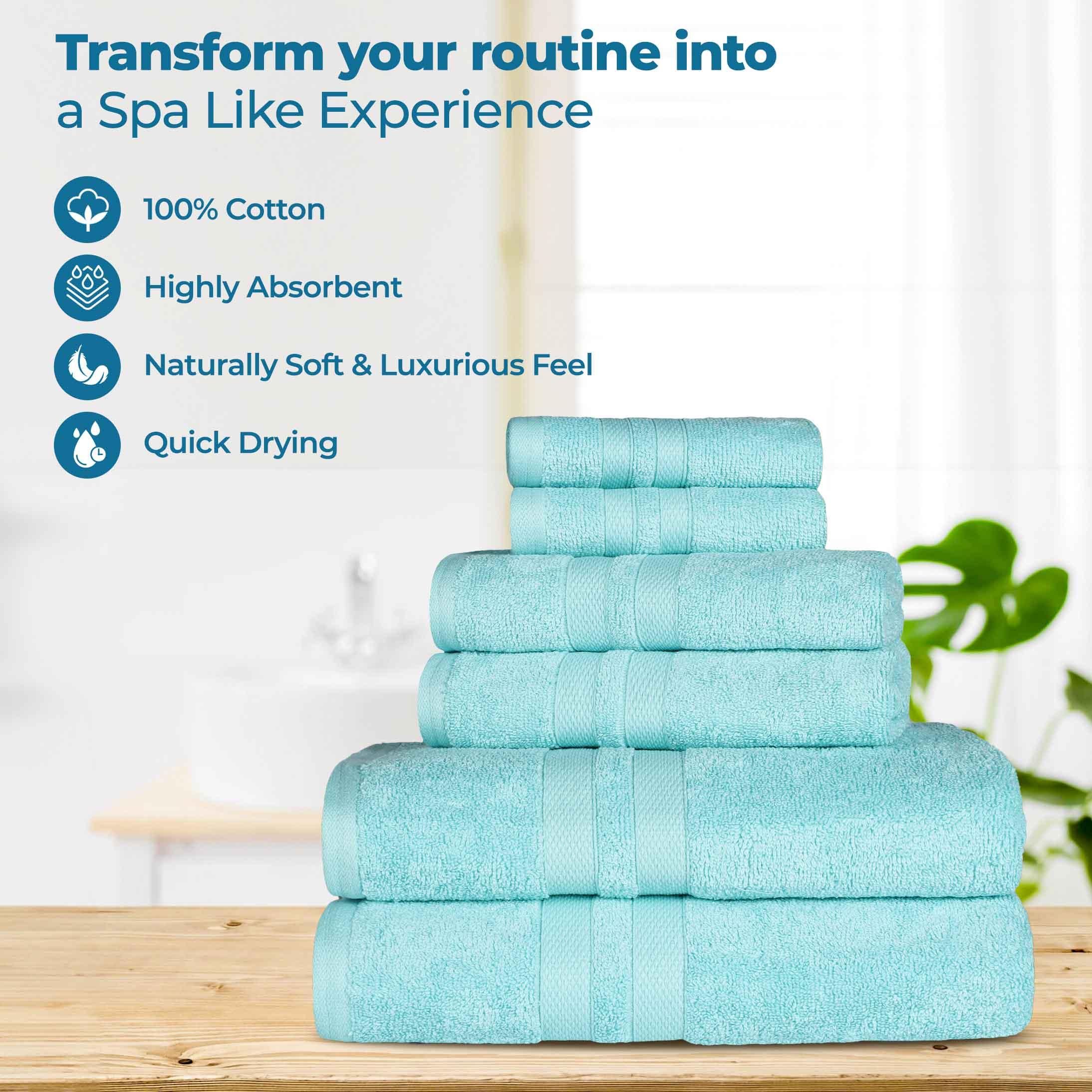 Ultra-Soft Cotton Absorbent Quick-Drying 12 Piece Assorted Towel Set - Towel Set by Superior Brand