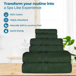 Ultra-Soft Cotton Absorbent Quick-Drying 12 Piece Assorted Towel Set - Towel Set by Superior Brand