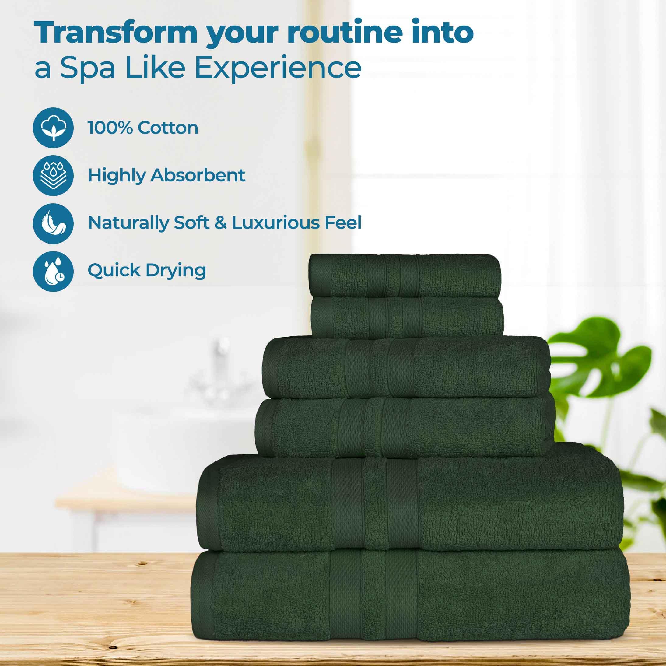 Ultra-Soft Cotton Absorbent Quick-Drying 12 Piece Assorted Towel Set - Towel Set by Superior Brand
