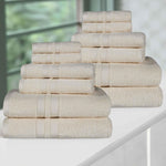 Ultra-Soft Cotton Absorbent Quick-Drying 12 Piece Assorted Towel Set - Towel Set by Superior Brand