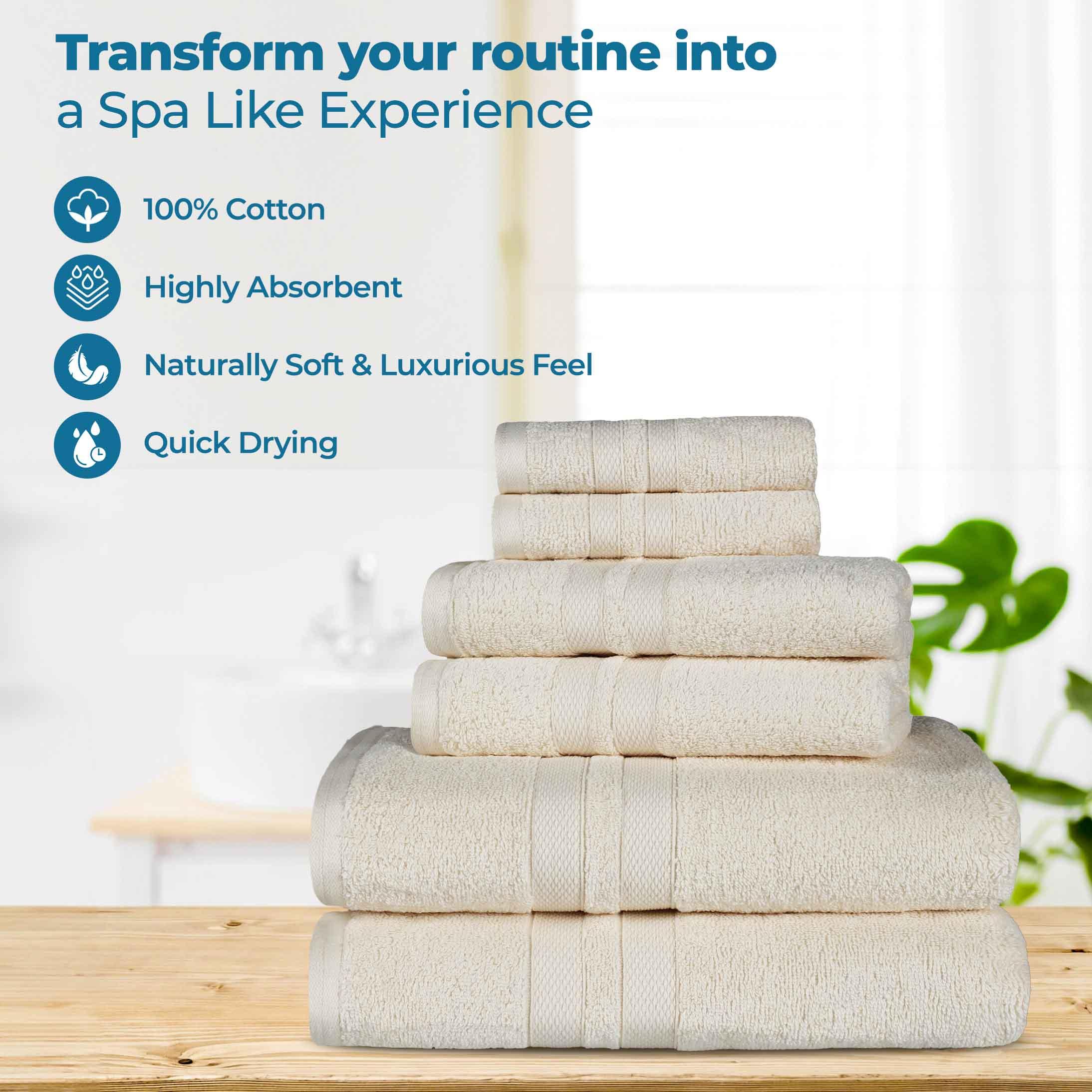 Ultra-Soft Cotton Absorbent Quick-Drying 12 Piece Assorted Towel Set - Towel Set by Superior Brand
