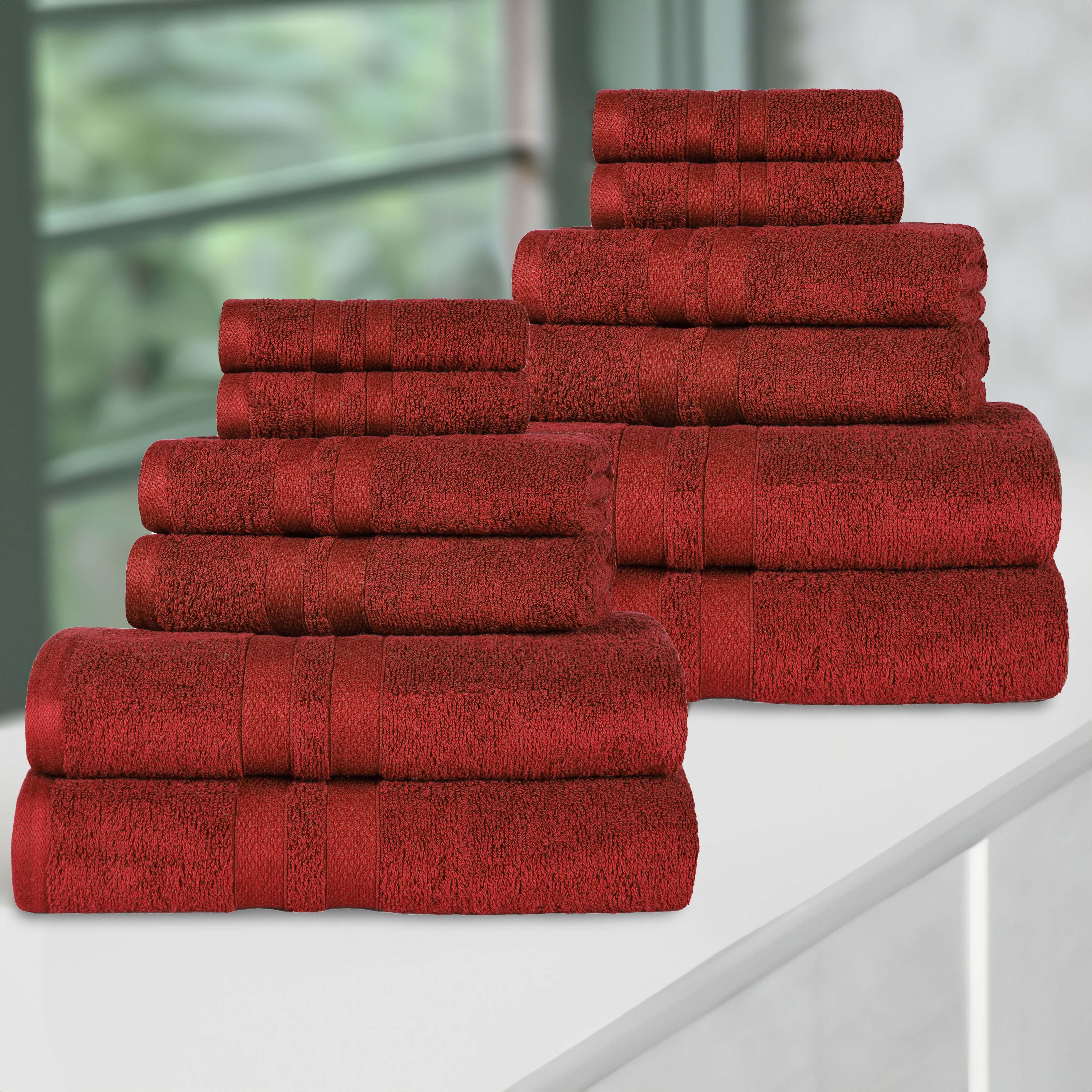 Ultra-Soft Cotton Absorbent Quick-Drying 12 Piece Assorted Towel Set - Towel Set by Superior Brand