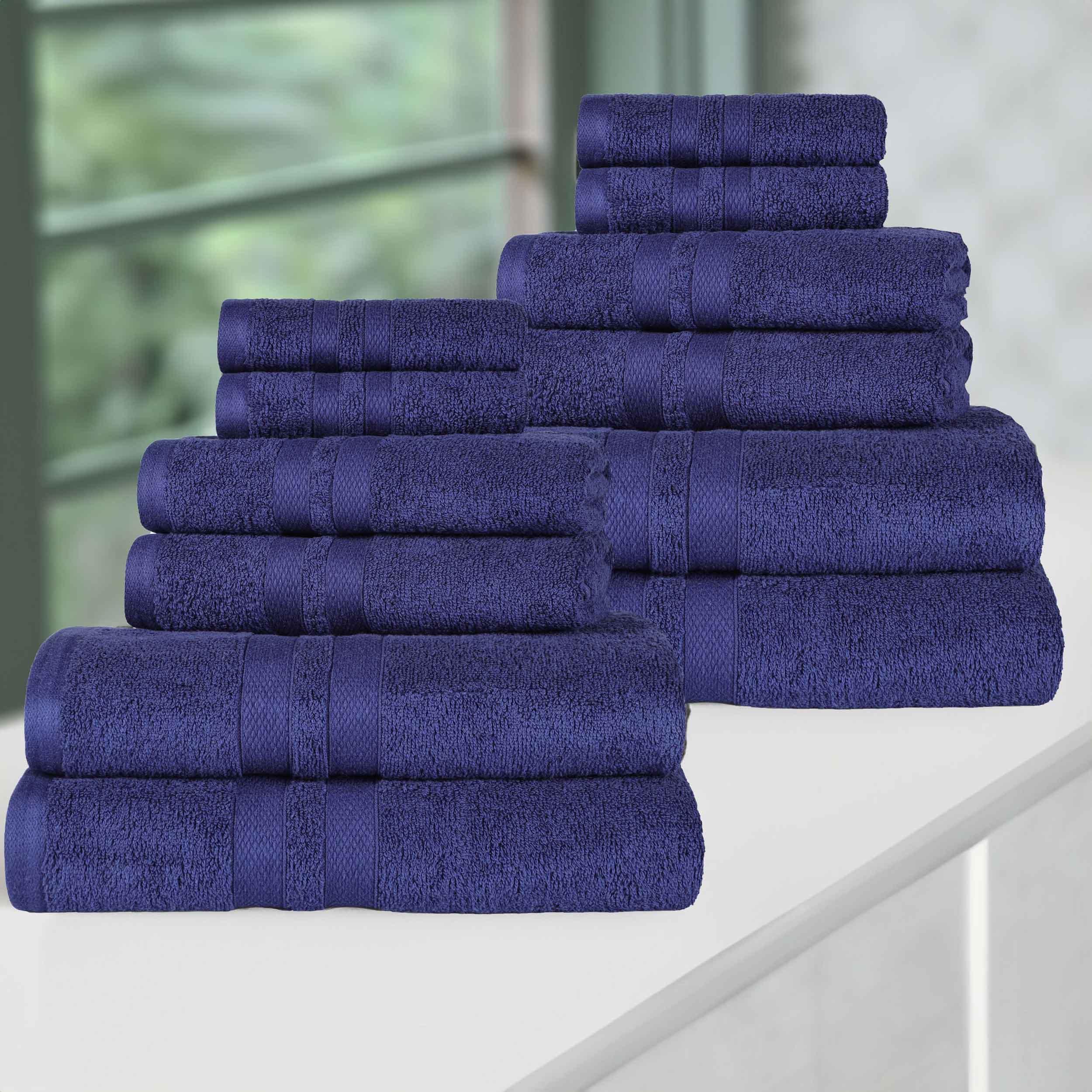 Ultra-Soft Cotton Absorbent Quick-Drying 12 Piece Assorted Towel Set - Towel Set by Superior Brand