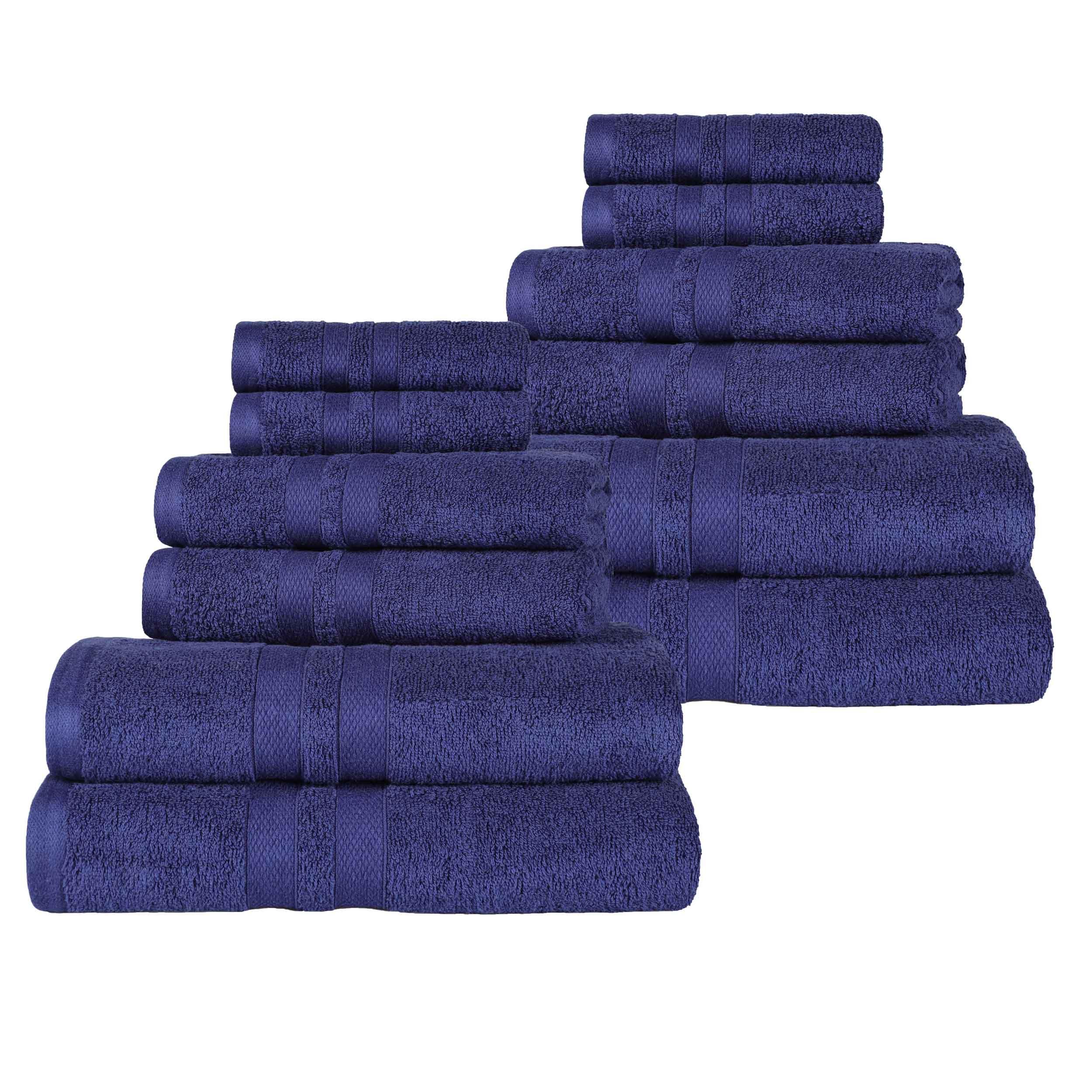 Ultra-Soft Cotton Absorbent Quick-Drying 12 Piece Assorted Towel Set - Towel Set by Superior Brand