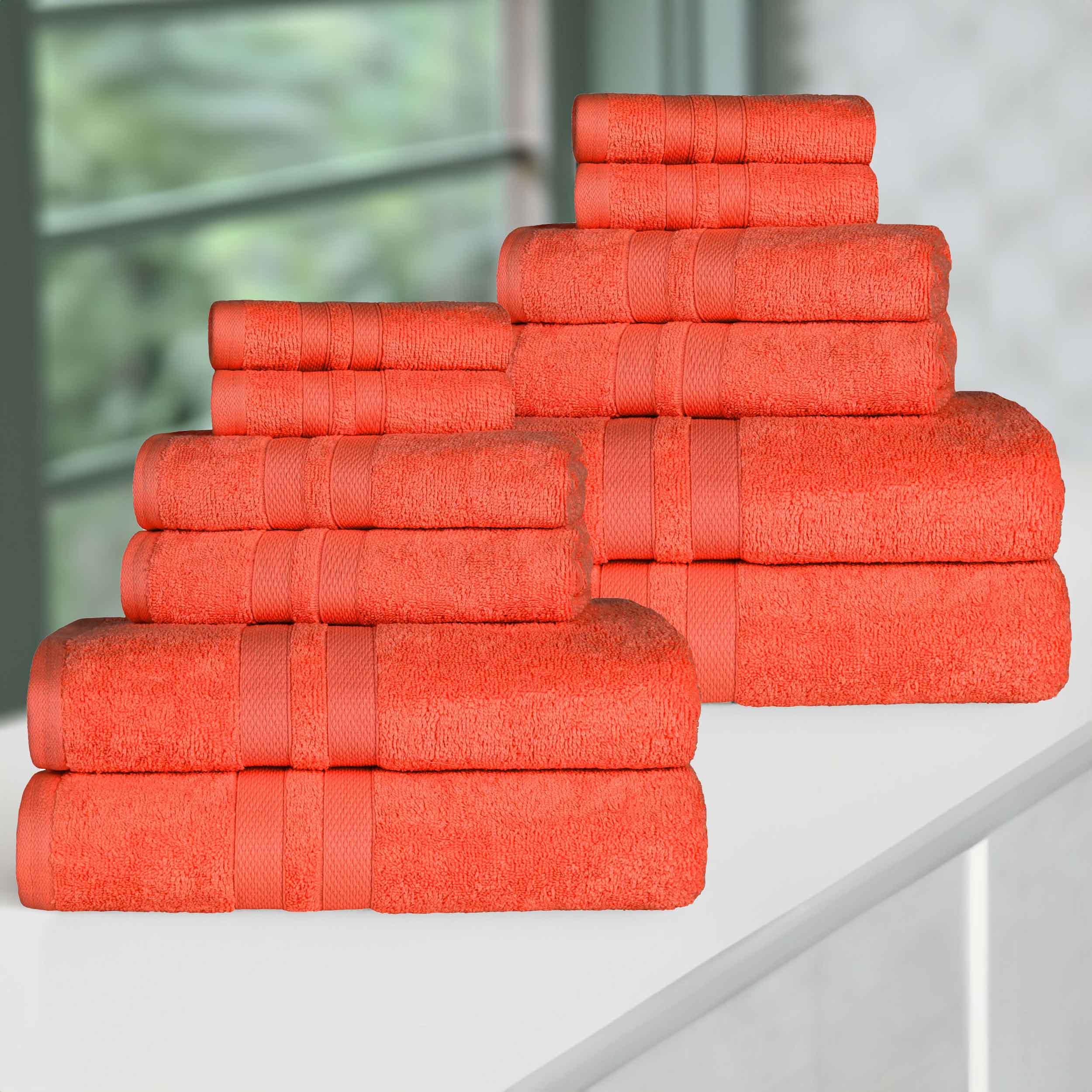 Ultra-Soft Cotton Absorbent Quick-Drying 12 Piece Assorted Towel Set - Towel Set by Superior Brand