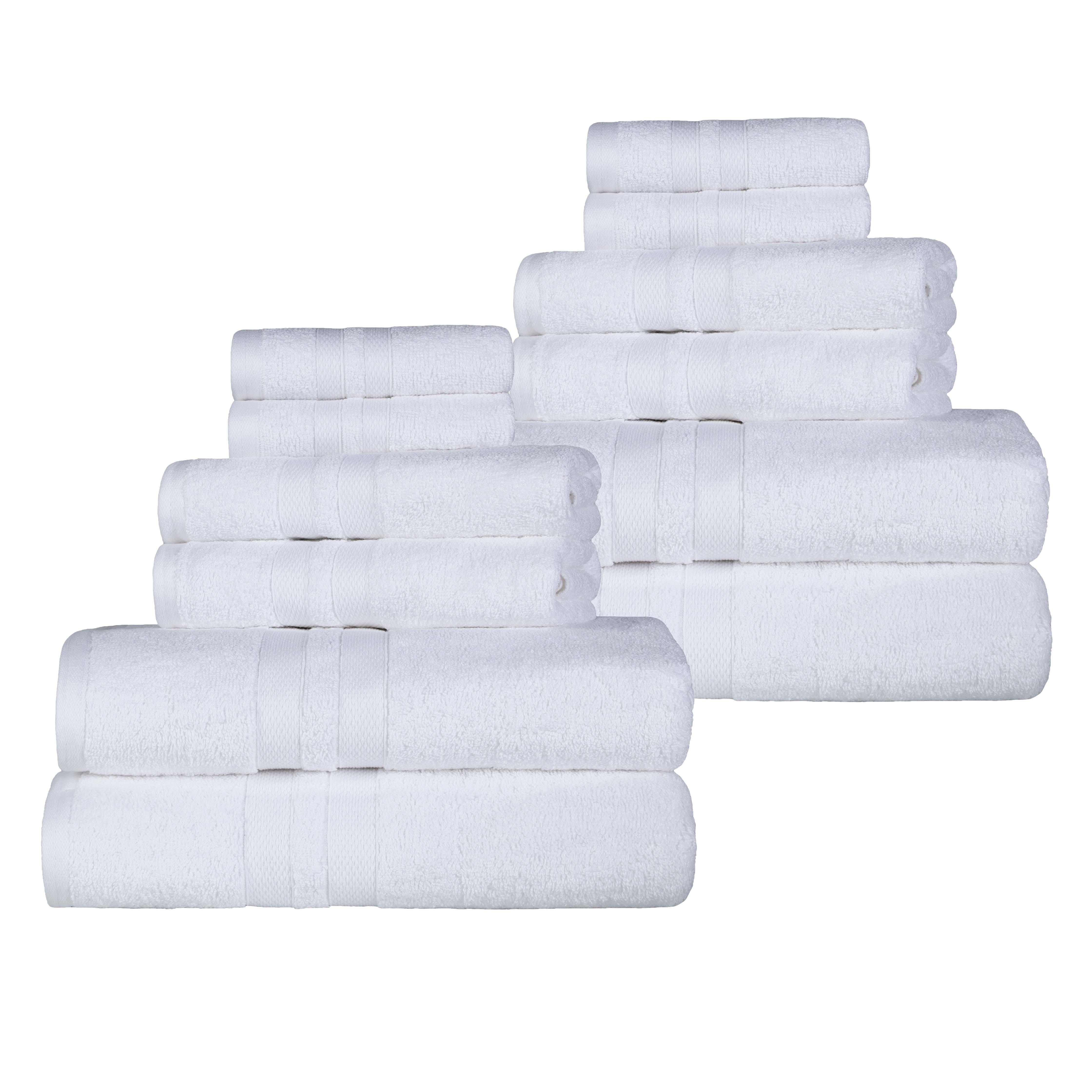 Ultra-Soft Cotton Absorbent Quick-Drying 12 Piece Assorted Towel Set - Towel Set by Superior Brand