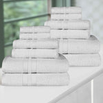 Ultra-Soft Cotton Absorbent Quick-Drying 12 Piece Assorted Towel Set - Towel Set by Superior Brand