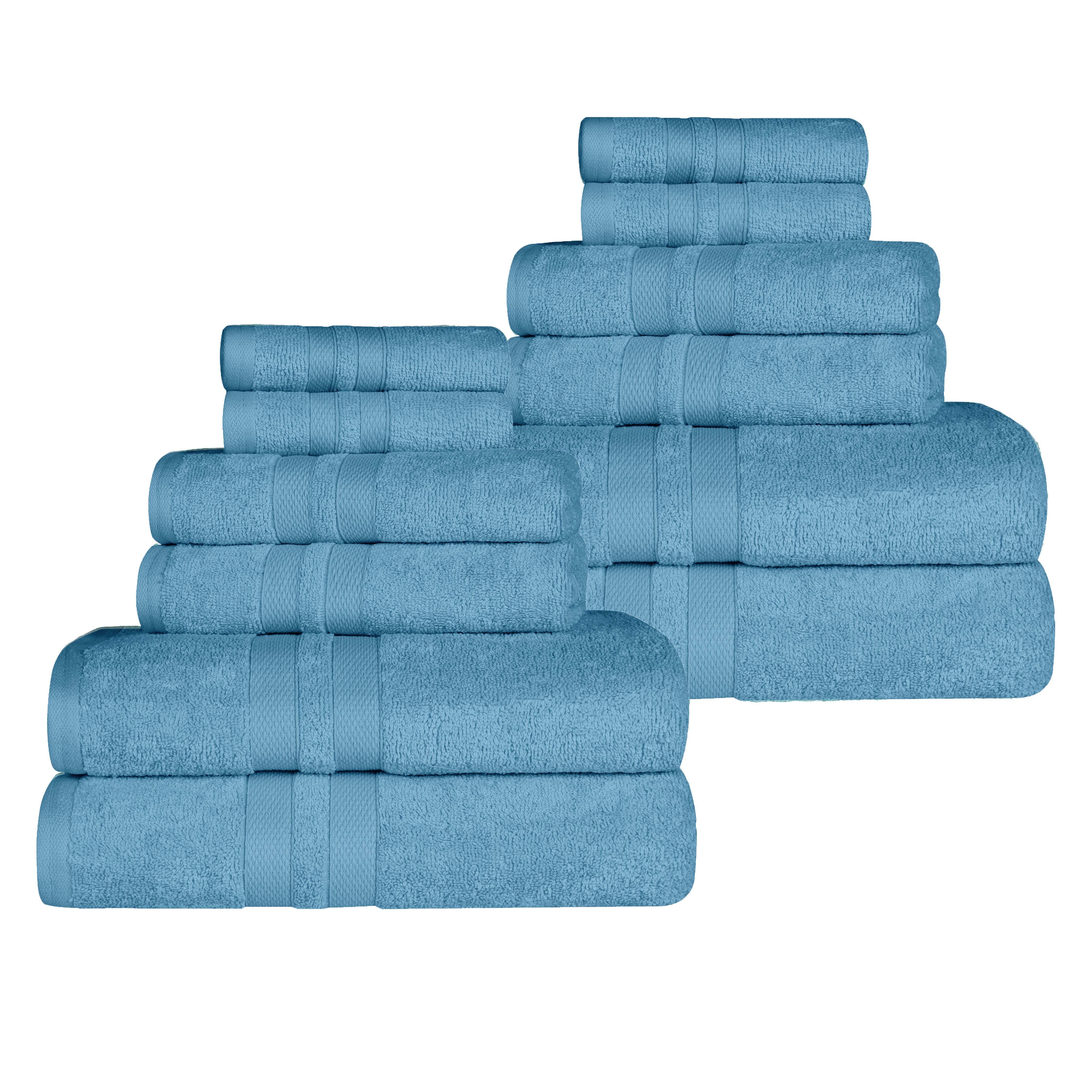 Ultra-Soft Cotton Absorbent Quick-Drying 12 Piece Assorted Towel Set - Towel Set by Superior Brand