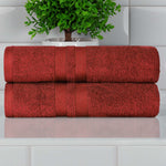 Ultra-Soft Cotton Solid Medium Weight Absorbent Bath Towel Set of 2 - Towel Set by Superior Brand