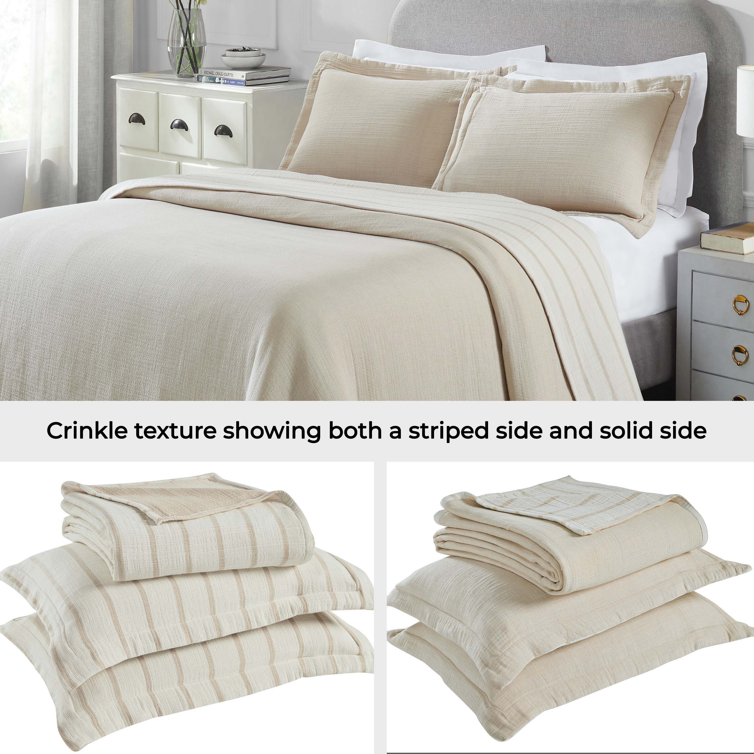 Valencia Cotton Reversible Medium Weight Matelasse Bedspread Set - Bedspread by Superior Brand