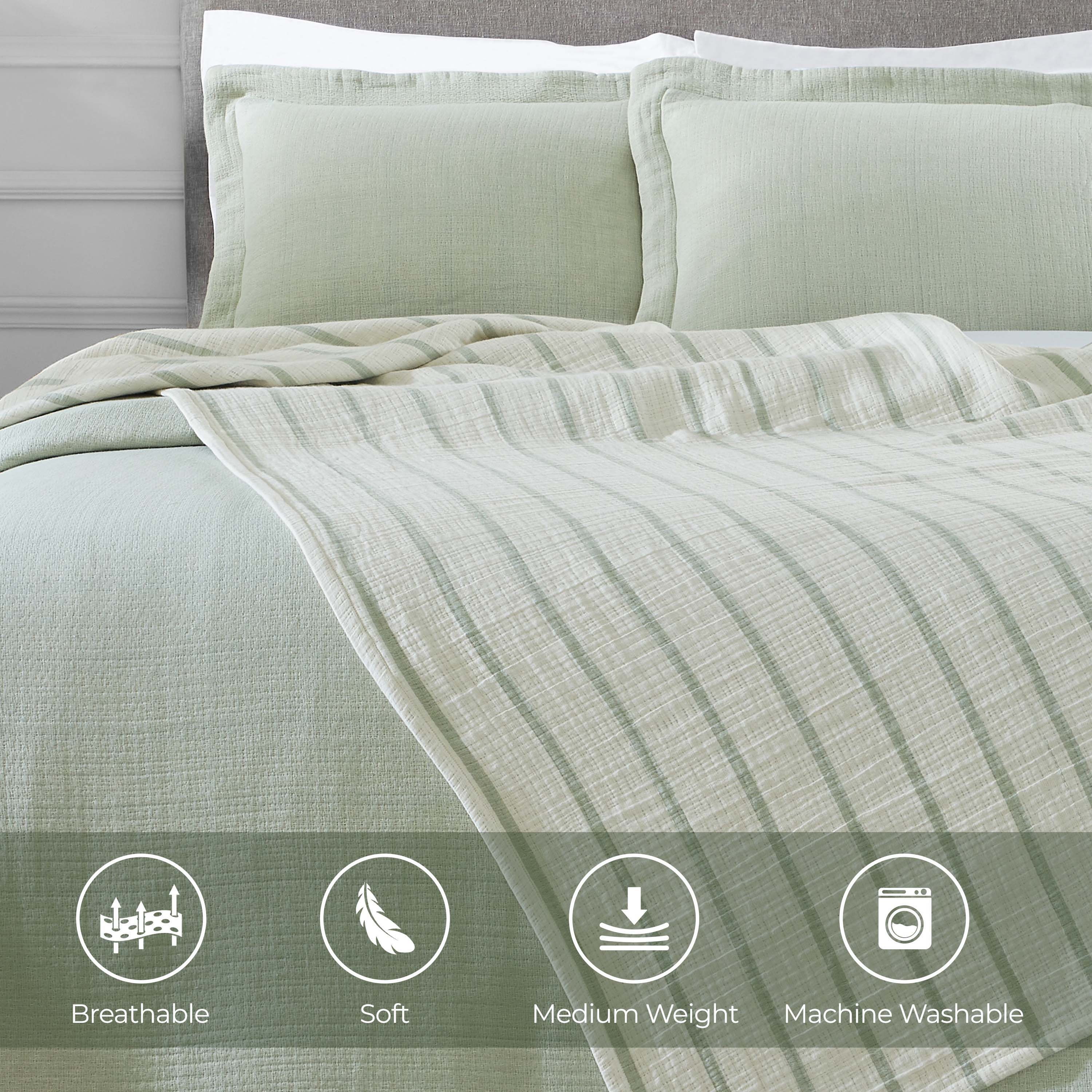 Valencia Cotton Reversible Medium Weight Matelasse Bedspread Set - Bedspread by Superior Brand