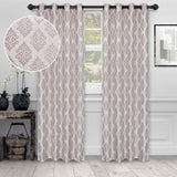 Venetian Damask Jacquard Grommet Traditional Curtain Panel Set - Semi Sheer Curtains by Superior Brand