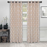 Venetian Damask Jacquard Grommet Traditional Curtain Panel Set - Semi Sheer Curtains by Superior Brand