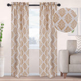 Venetian Damask Jacquard Grommet Traditional Curtain Panel Set - Semi Sheer Curtains by Superior Brand