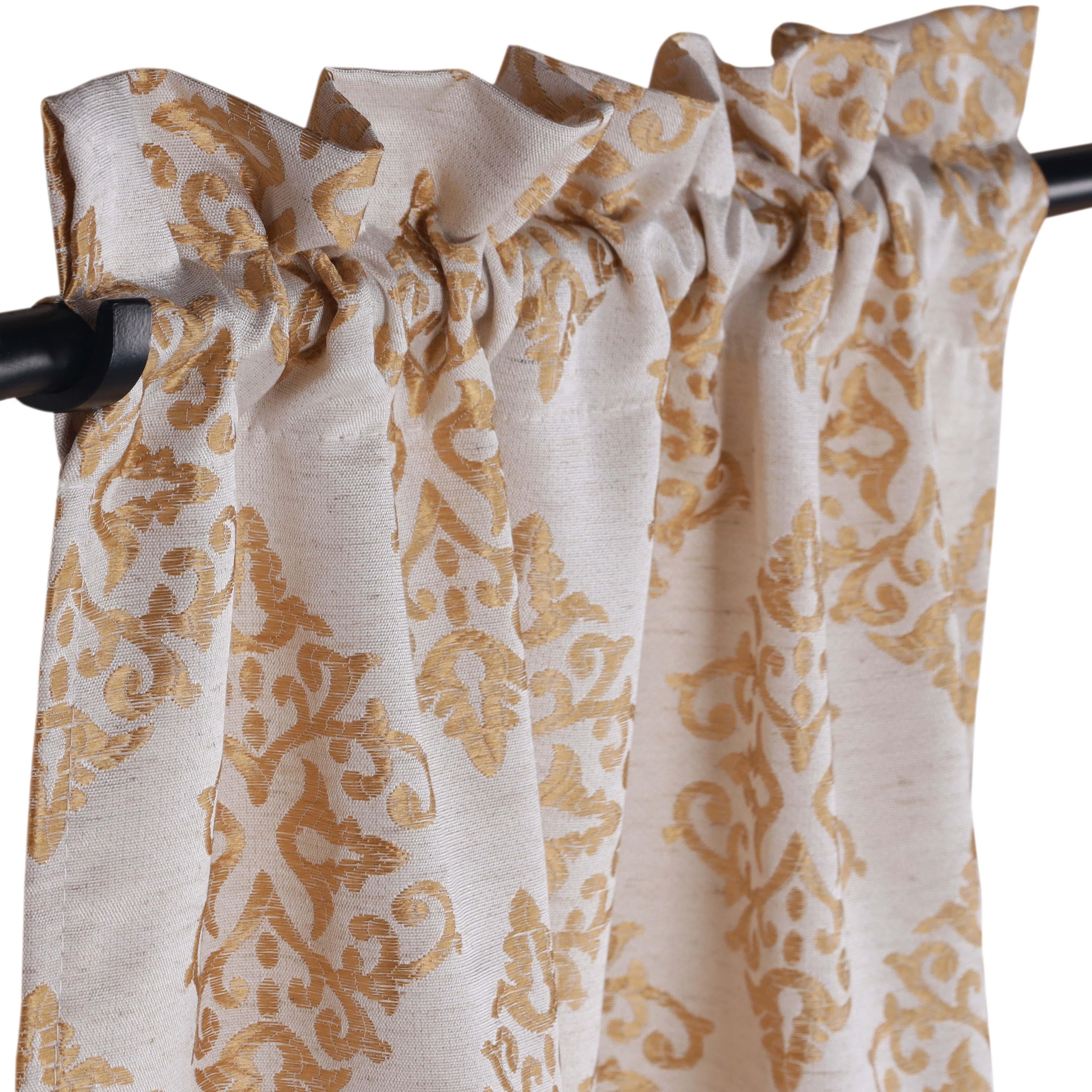 Venetian Damask Jacquard Grommet Traditional Curtain Panel Set - Semi Sheer Curtains by Superior Brand