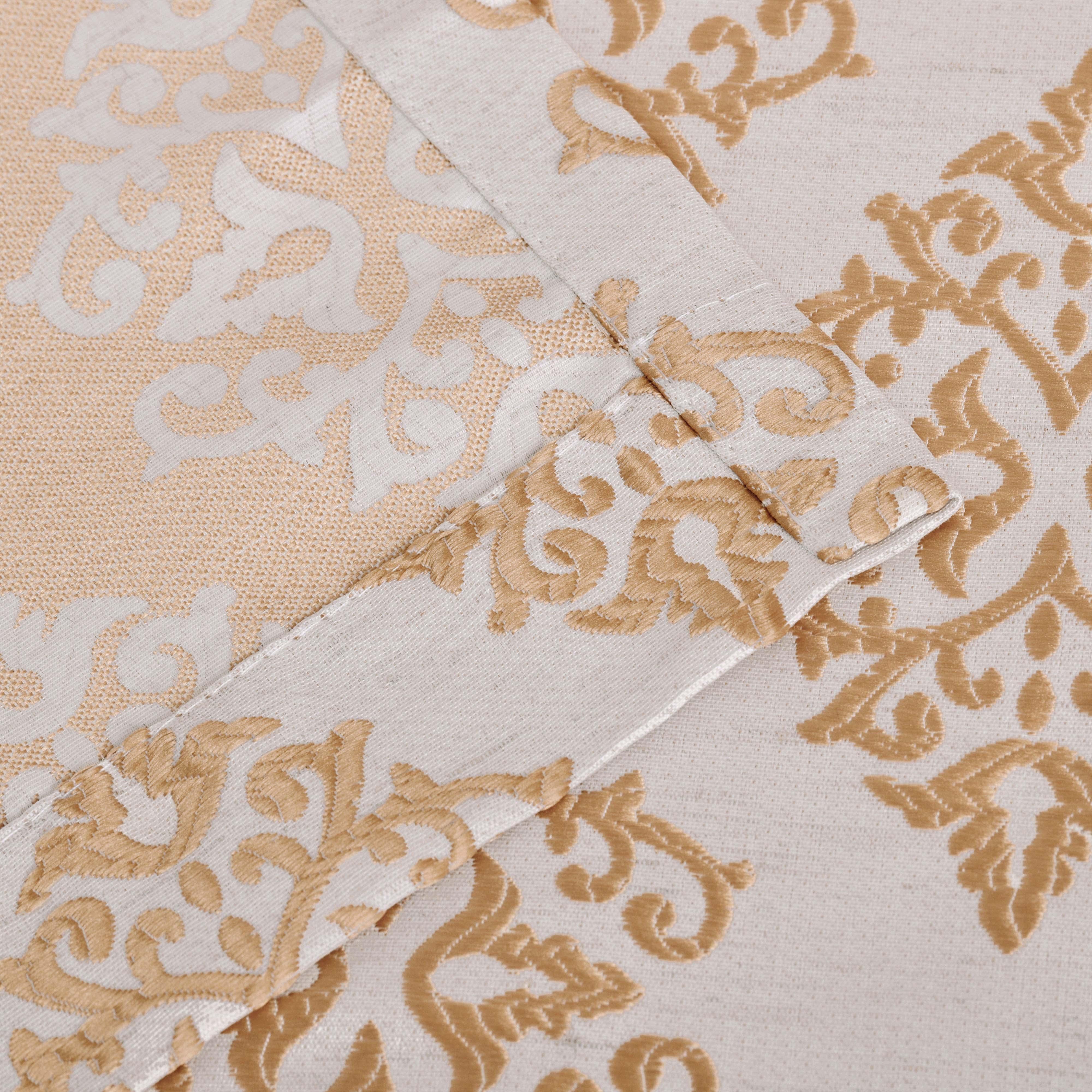 Venetian Damask Jacquard Grommet Traditional Curtain Panel Set - Semi Sheer Curtains by Superior Brand