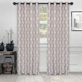 Venetian Damask Jacquard Grommet Traditional Curtain Panel Set - Semi Sheer Curtains by Superior Brand