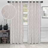 Venetian Damask Jacquard Grommet Traditional Curtain Panel Set - Semi Sheer Curtains by Superior Brand