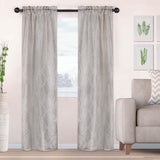 Venetian Damask Jacquard Grommet Traditional Curtain Panel Set - Semi Sheer Curtains by Superior Brand