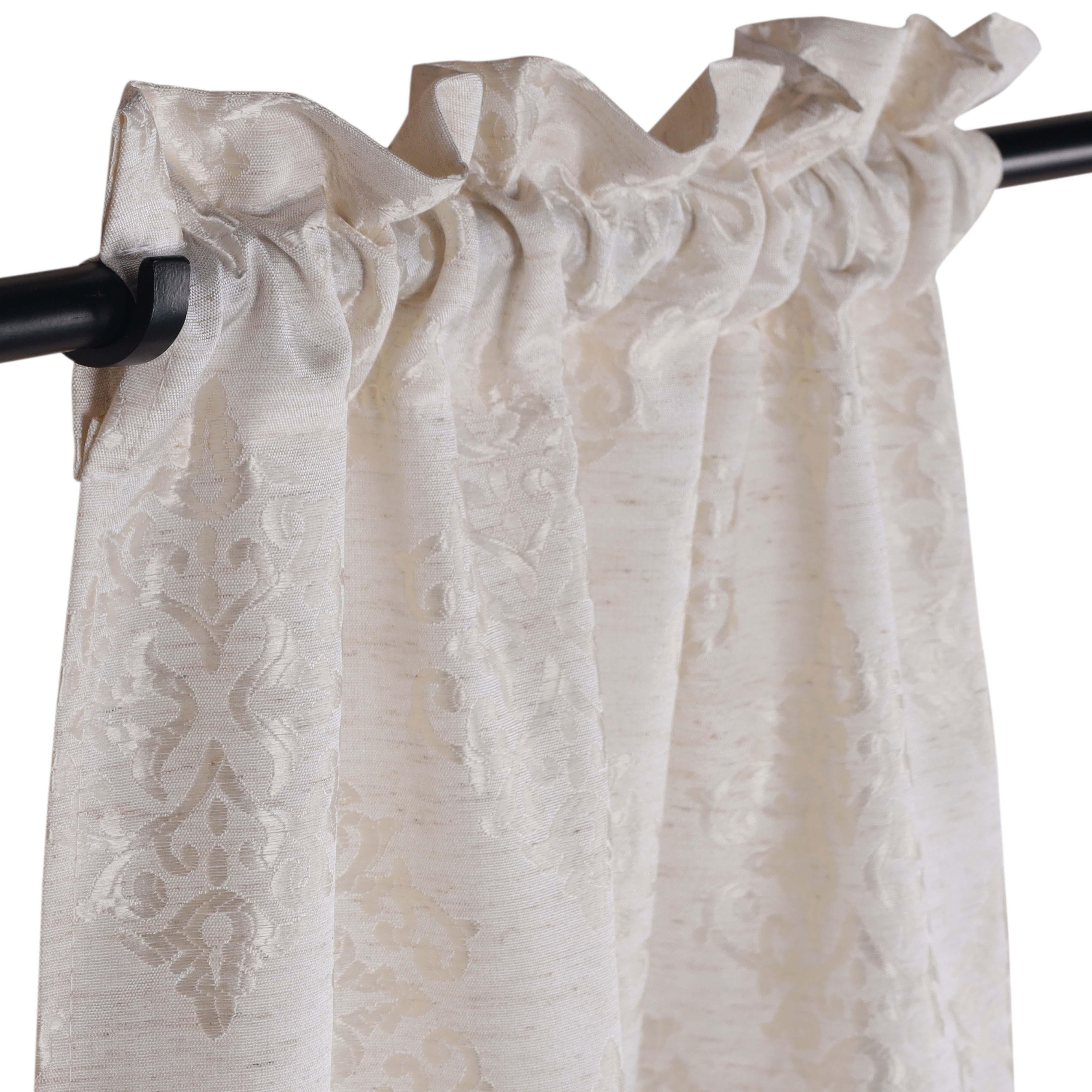 Venetian Damask Jacquard Grommet Traditional Curtain Panel Set - Semi Sheer Curtains by Superior Brand