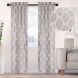 Venetian Damask Jacquard Grommet Traditional Curtain Panel Set - Semi Sheer Curtains by Superior Brand