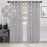 Venetian Damask Jacquard Grommet Traditional Curtain Panel Set - Semi Sheer Curtains by Superior Brand