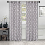 Venetian Damask Jacquard Grommet Traditional Curtain Panel Set - Semi Sheer Curtains by Superior Brand